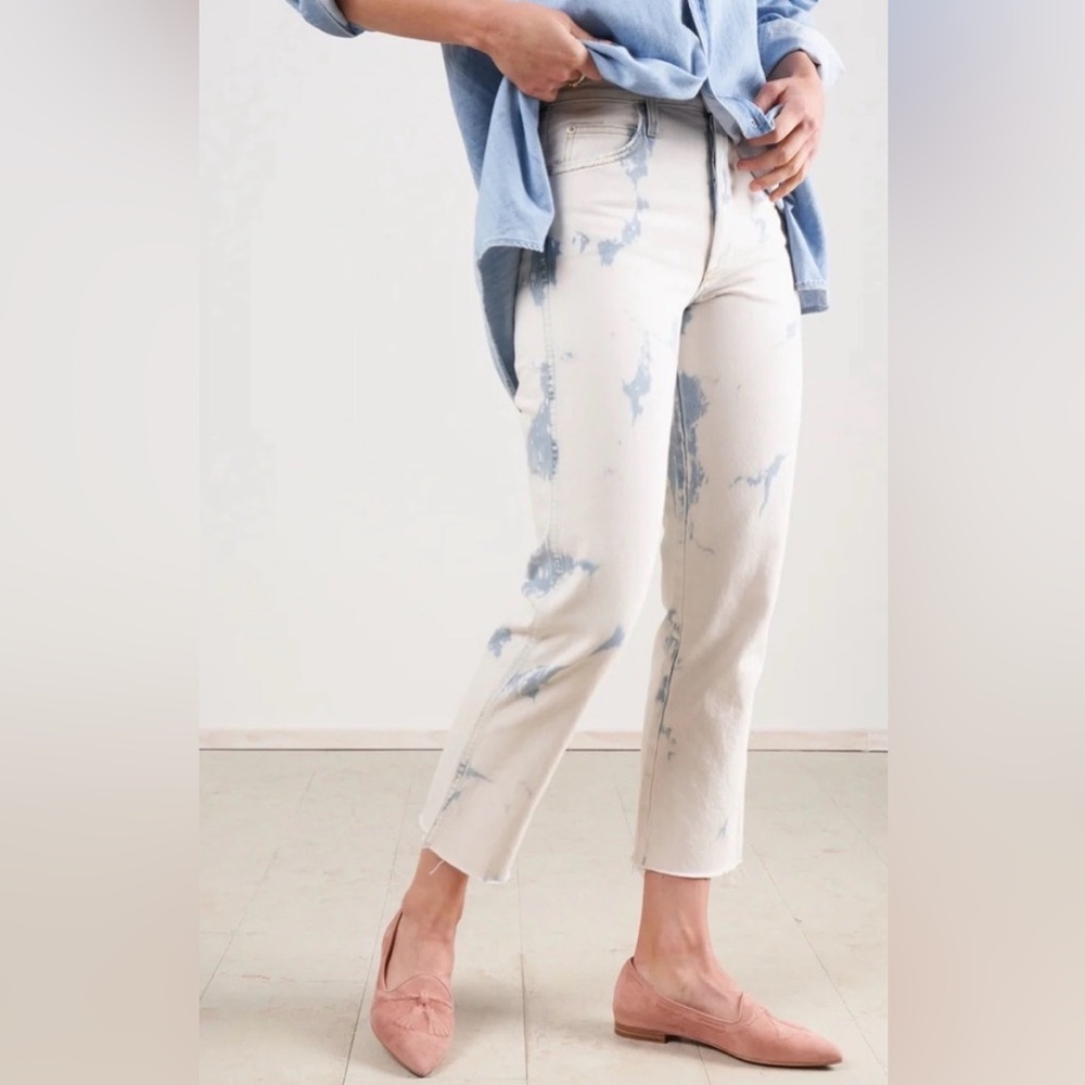 Stylish AMO Loverboy Bleached Out Blue and White Women's Jeans